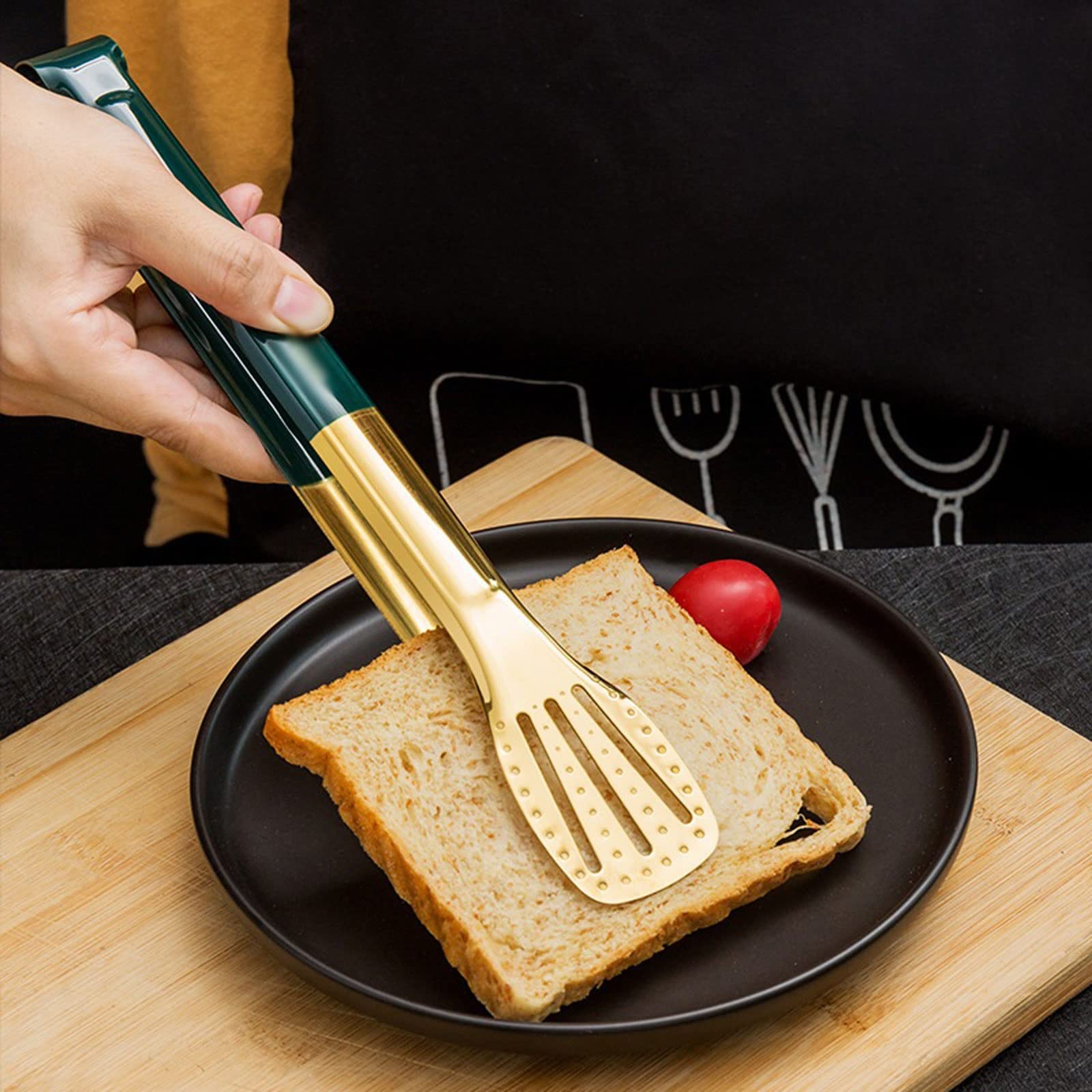 JINGYAN Pince à glaçons Barbecue Clip Steak Clip Baking Supplies Bread Clip Thick Stainless Steel Food Clip Kitchen Accessories Tongs