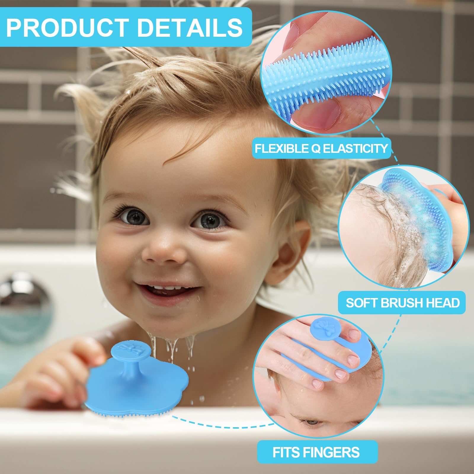 Wekuw 2 Pièces Brosse Cheveux Bebe Peigne Bebe Brosse Bebe Croute de Lait Bebe Peigne Croute de Lait Bebe Aide à Masser Doucement le Cuir Chevelu, Adapté aux Nouveau-Nés et aux Nourrissons