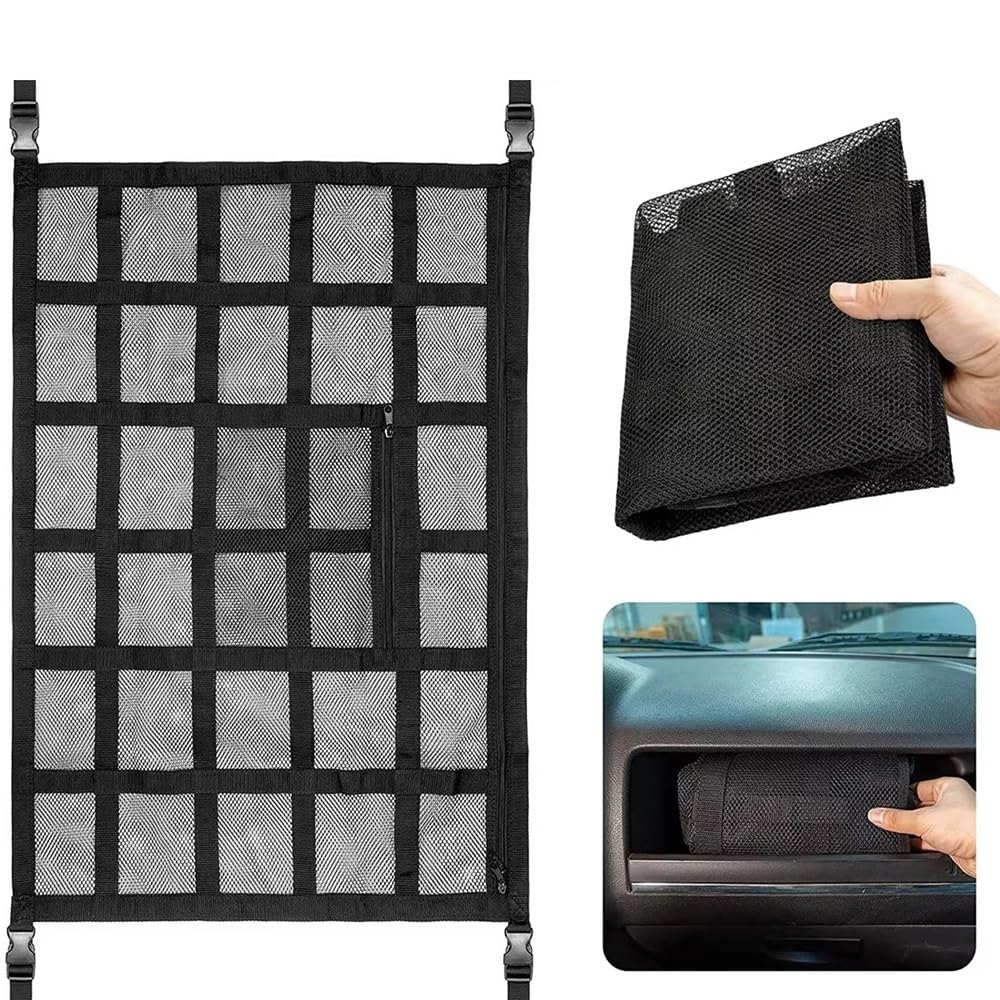 Rete Portaoggetti Tetto Auto per Sospensione Bagagli di Grande capacità Rete Portaoggetti Tasca Organizer(1SET 90x65CM)