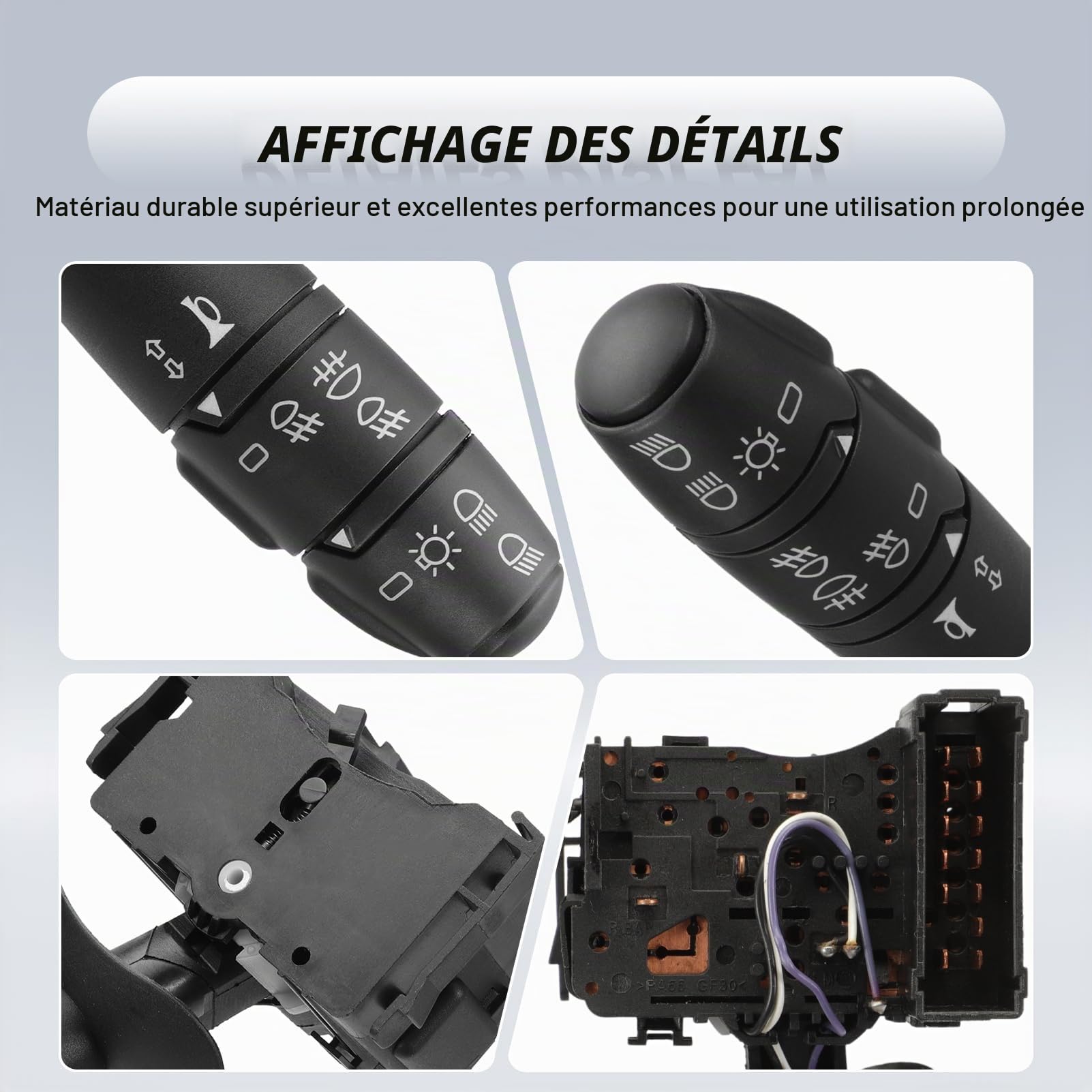 Commutateur de Clignotants pour Twingo II 2007-2024 | Commodo de Phares, Commutateur de Colonne de Direction, 7701063404, 251588