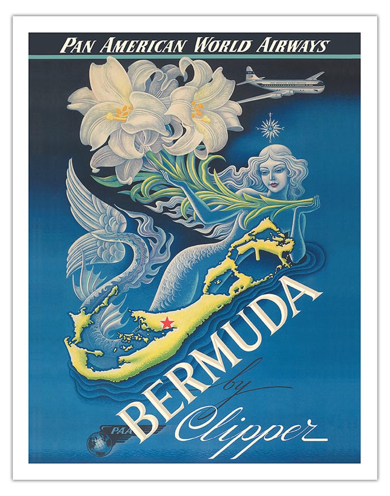 ハンス・クロース アートポスター A1版　✅ Amazon.com: Bermuda by Clipper - Pan American World Airways