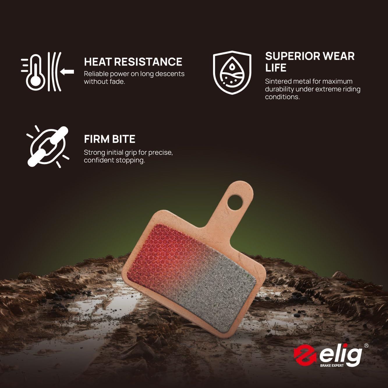 ELIG Bike Disc Brake Pads for Shimano Deore LX Acera Alivio Altus Nexave Nexus Tourney/Tektro Auriga Dorado Orion 4x2P Gemini Volans/Trp Hylex HYRD｜MTB/eMTB/All Mountain