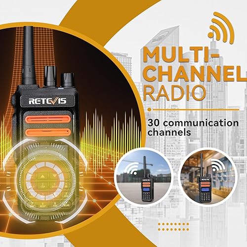 Miniatura 3 de Retevis RT76P Radios de 2 vías de largo alcance, walkie talkies con micrófono de hombro para adultos, alta potencia, recargable, NOAA, reloj doble,