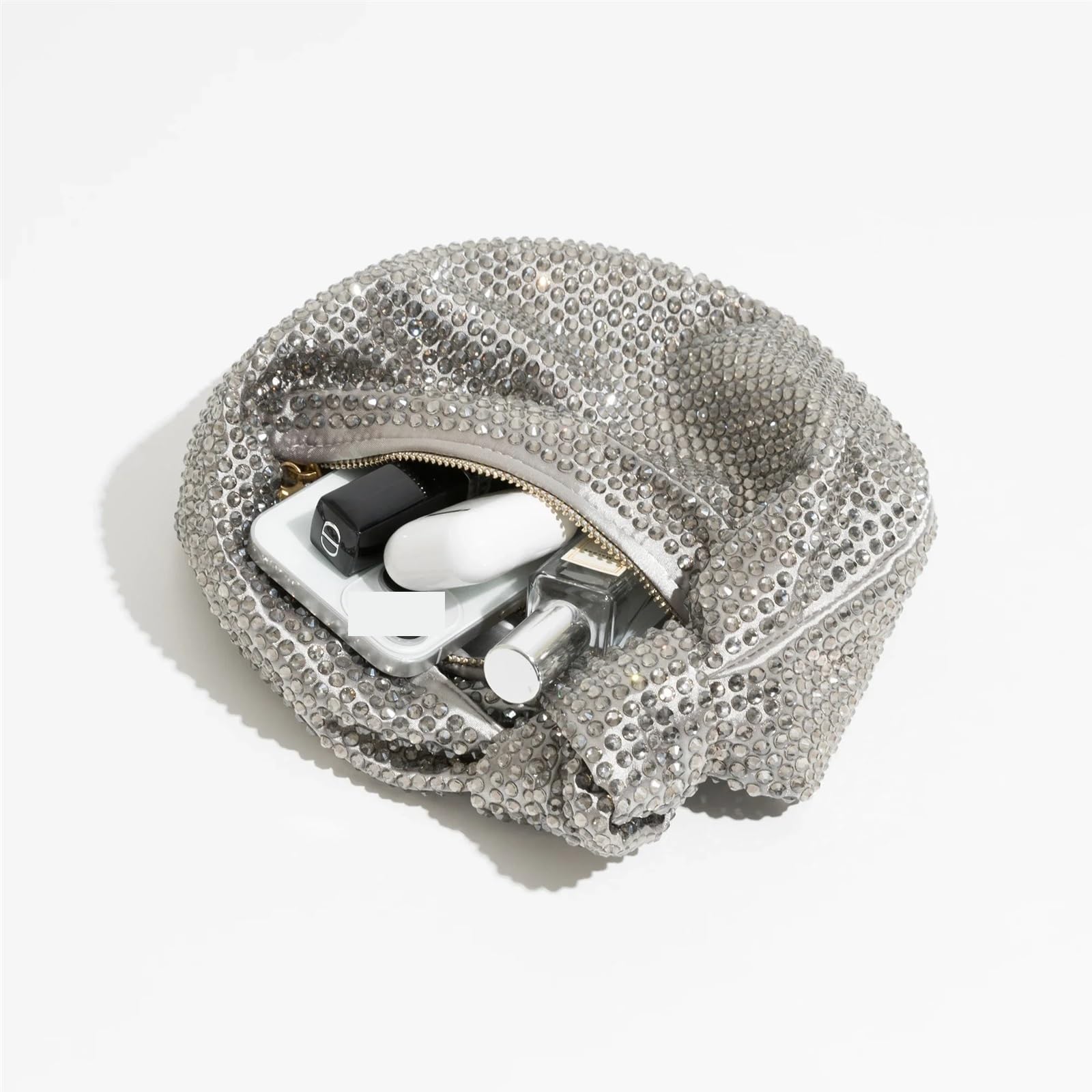 Pedrería Clutch Fiesta Bolso de mano for mujer con diamantes imitación, bolso noche anudado cristales brillantes, boda, fiesta purpurina