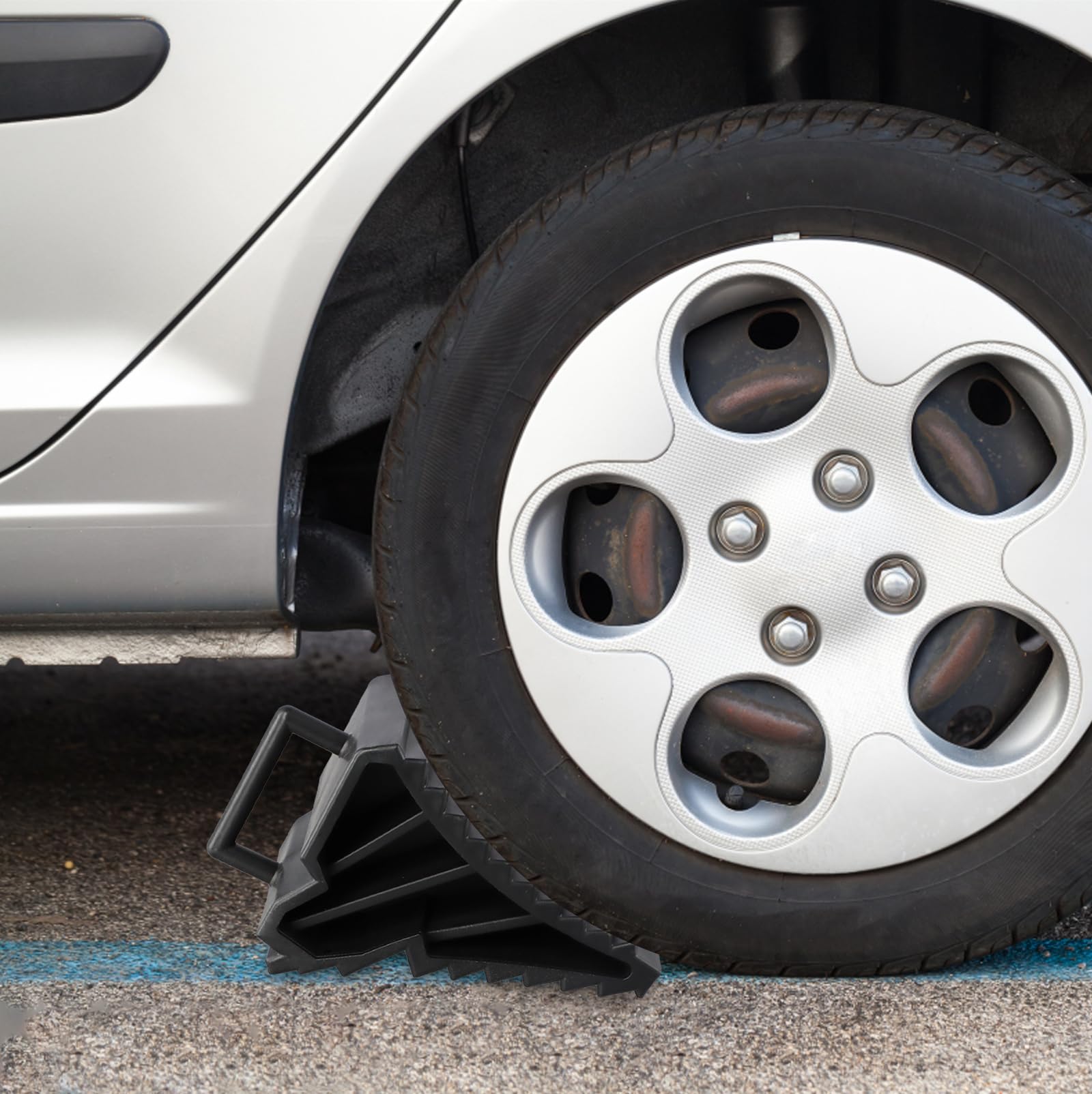 Joyan 2 Pezzi Cunei per Ruote, Cunei in Plastica con Maniglia, Cuneo Ferma Ruota, Cuneo Auto, Cunei Ruote Auto, per Rimorchi Roulotte Camper