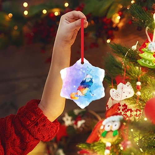 Miniatura 10 de Adorno de Navidad de acuarela para perro, Chow Chow, adorno de Navidad de cerámica Chow Chow, silueta colorida de perro, adorno de Navidad para