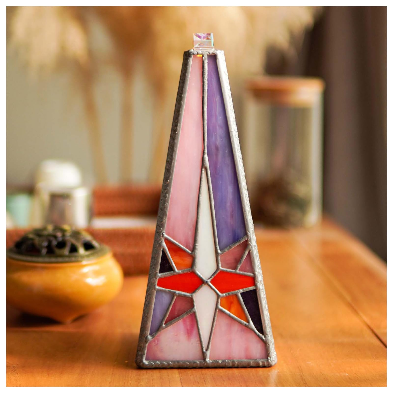 Tiffany Stained Glass Star of Bethlehem Kaleidoscope for Adults,8.7" Twilight Kaleidoskop,Handmade Collidescope,Vintage Gift Box Wedding Anniversary Birthday Gift for Girlfriend Boyfriend Man Woman