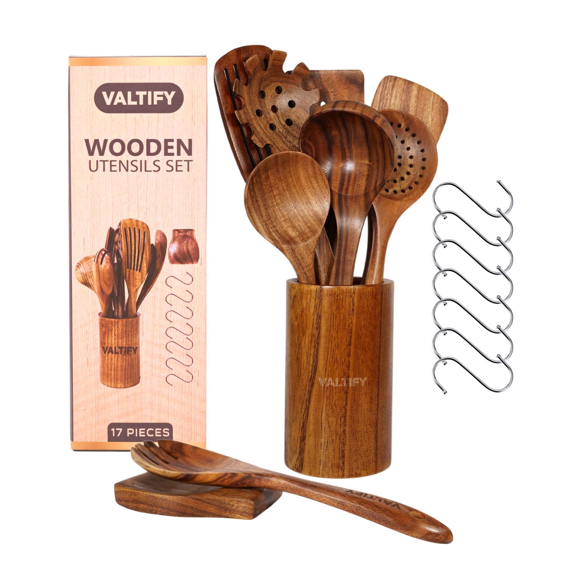 Kitchen Utensil Set | Wooden Spoons for Cooking