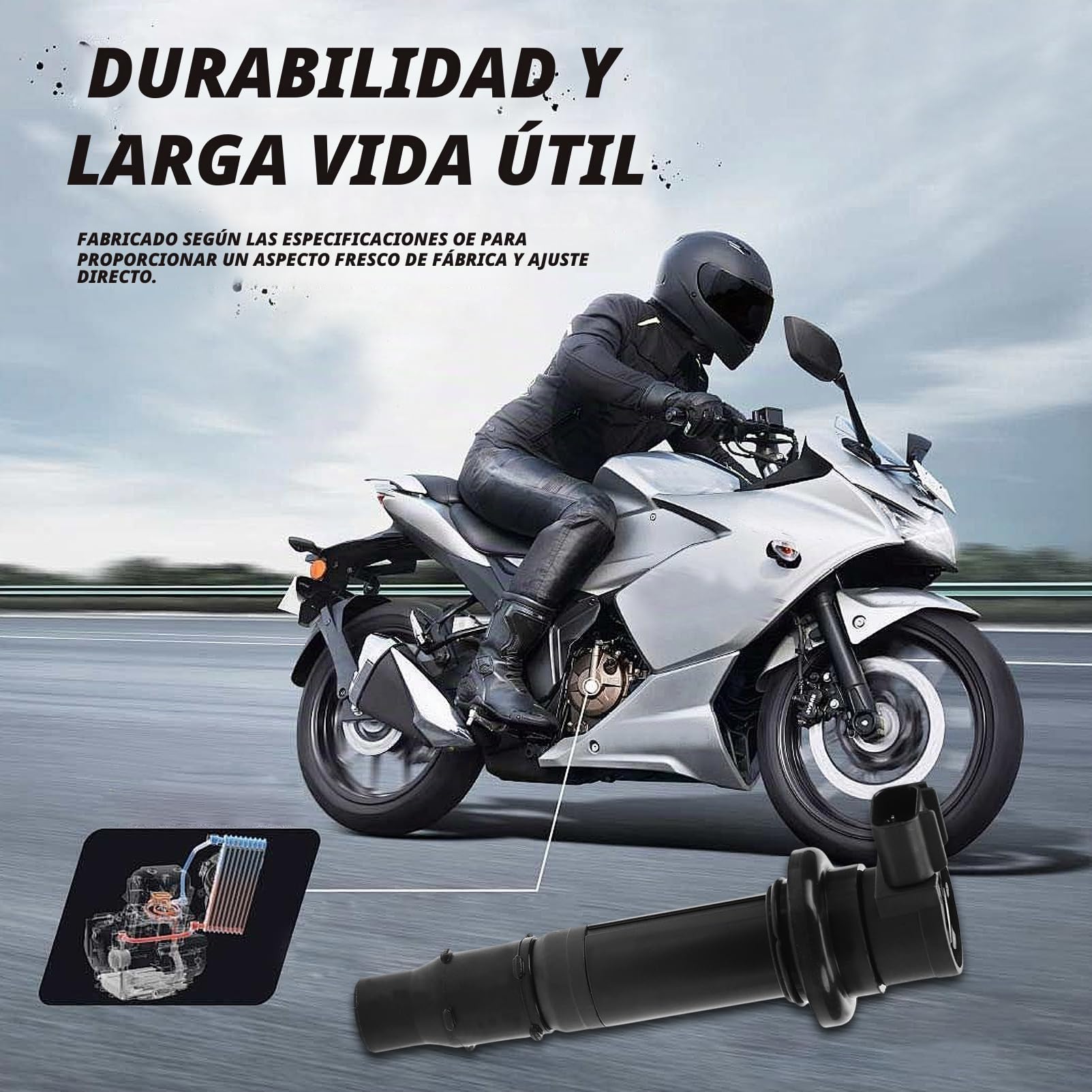4 Piezas Bobinas Encendido F6T558 Para YAHAMA FZ1 FZS1 YZF-R1 R6R6S | 5VY-82310-00-00;5SL-82310-00-00;Aumenta la potencia; restaura el rendimiento del encendido; repuesto de alta compatibilidad