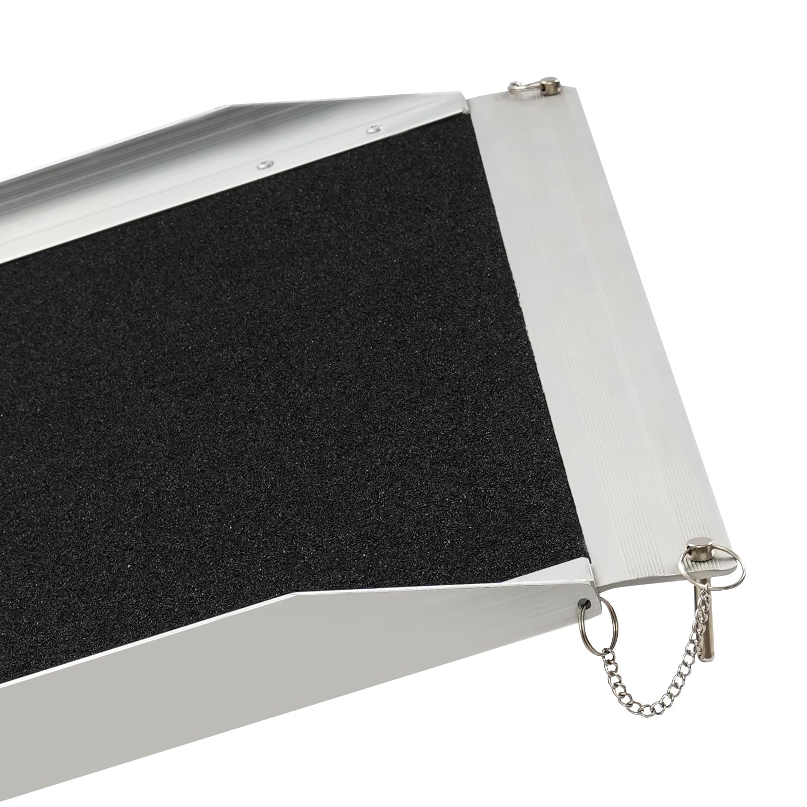 Rampa para silla de ruedas de aleación de aluminio, 272 kg, capacidad de carga, 91,5 x 73 x 5 cm, dimensiones de 72 cm, ancho útil, rampa de aluminio, altura de umbral, asa de transporte, superficie