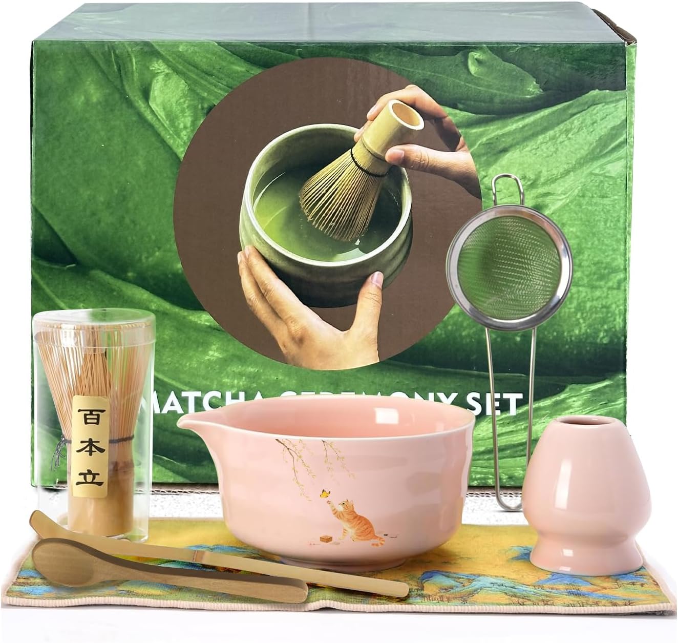 Hioetse Pink Matcha Whisk Set (7 pcs)