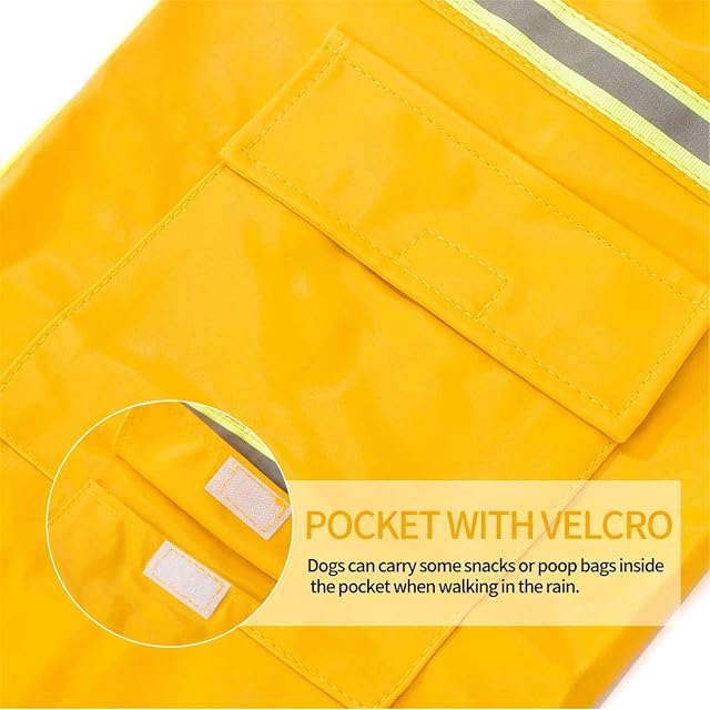 Foto 6 de 7 de Ulalaza Poncho Grande para Perros con Capucha Chaqueta Impermeable Reflectante Ocio Impermeable Ligero Abrigo…
