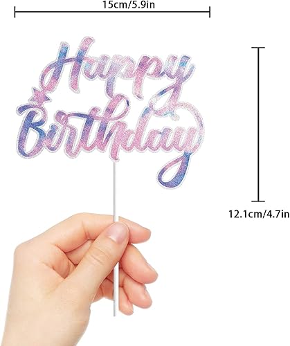 Miniatura 2 de LINGBOOM Decoración para tartas de cumpleaños de teñido anudado para fiesta de carnaval, suministros de decoración para niños y niñas