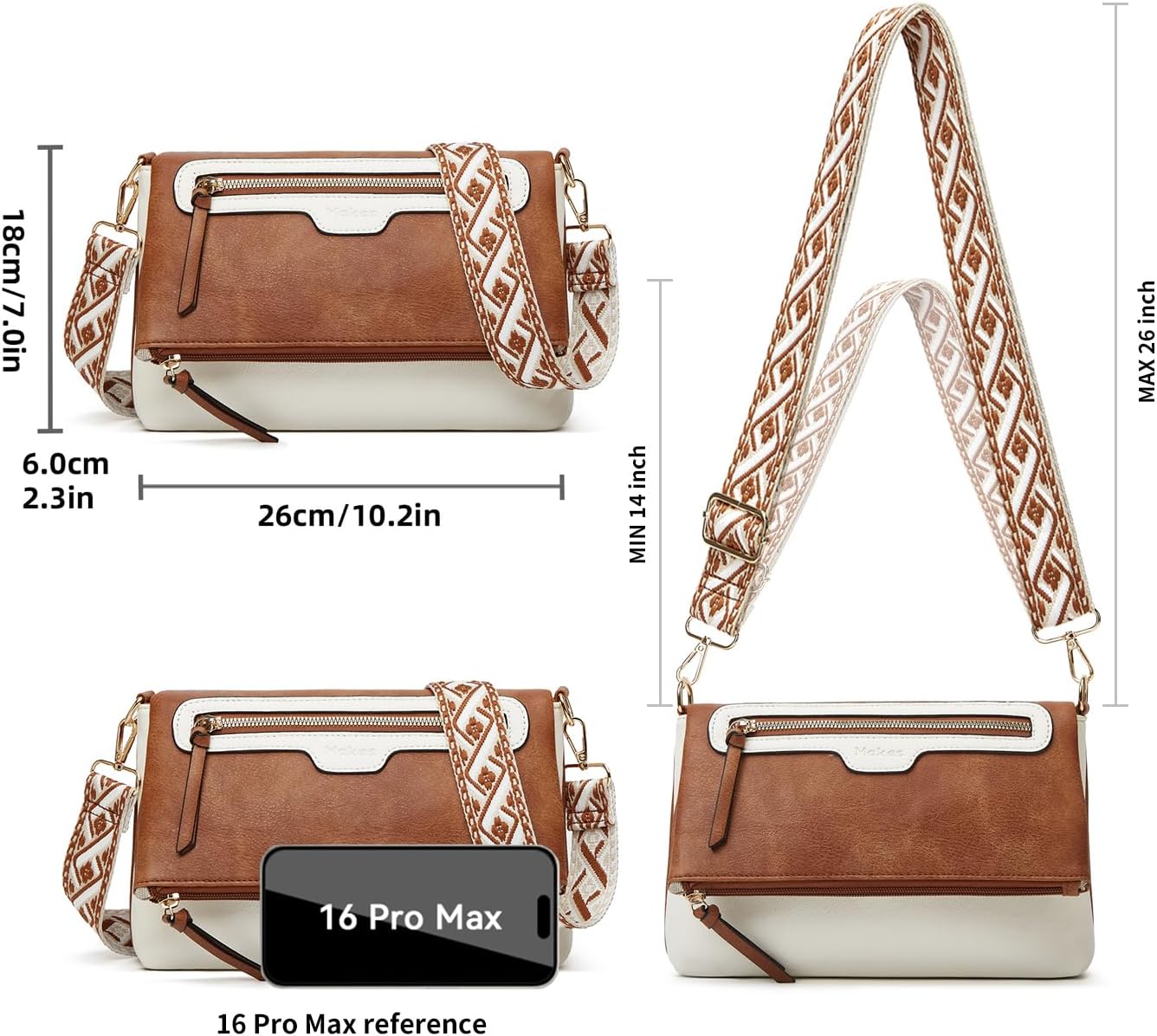 Crossbody Purse for Women Small Crossbody Bags Trendy Vegan Leather with Adjustable Shoulder Straps Gift for Mother Wife Mom - Image 5