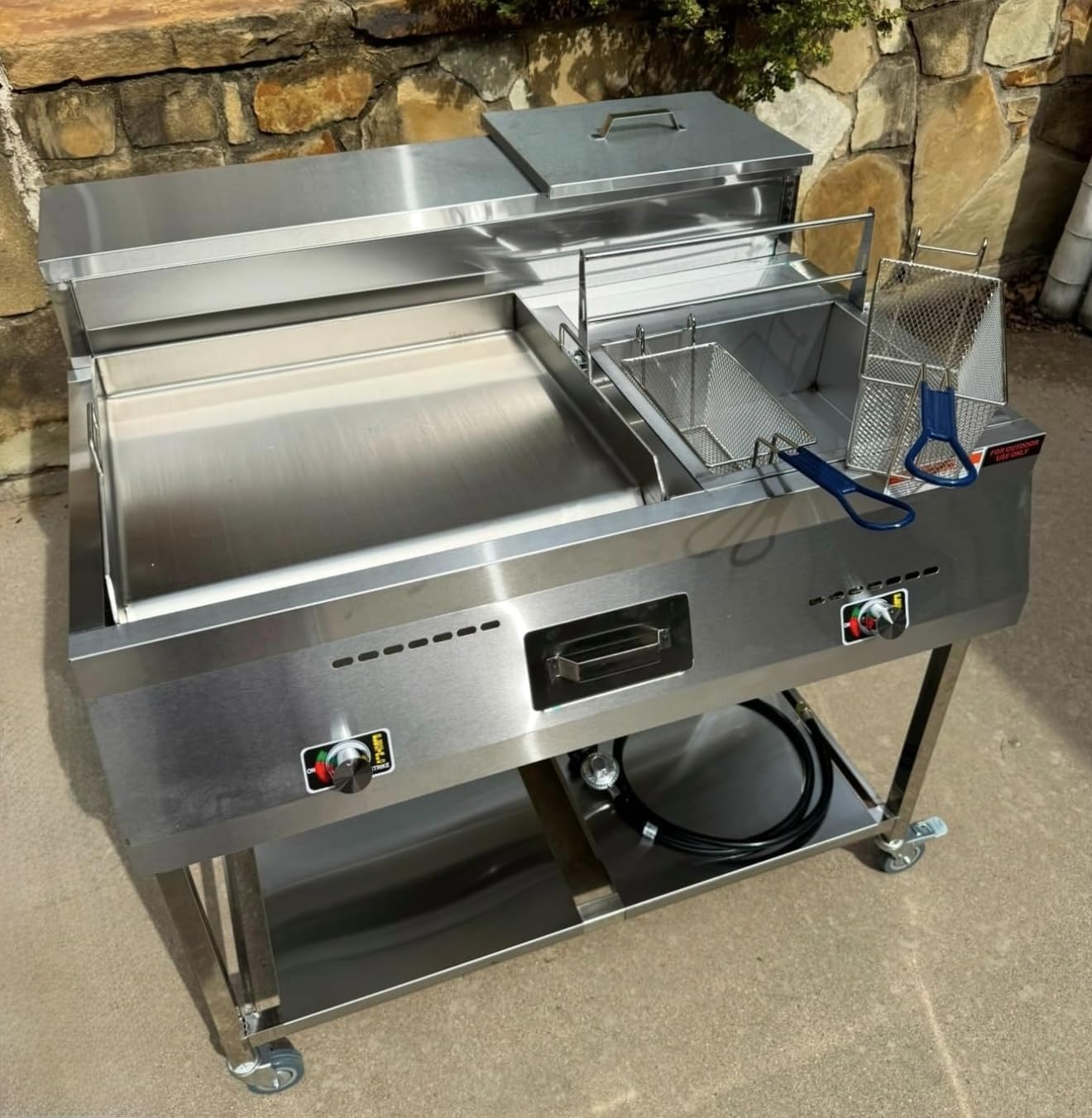 Commercial Fryer HETEPPTR Commercial Gas Propane Grills Griddle