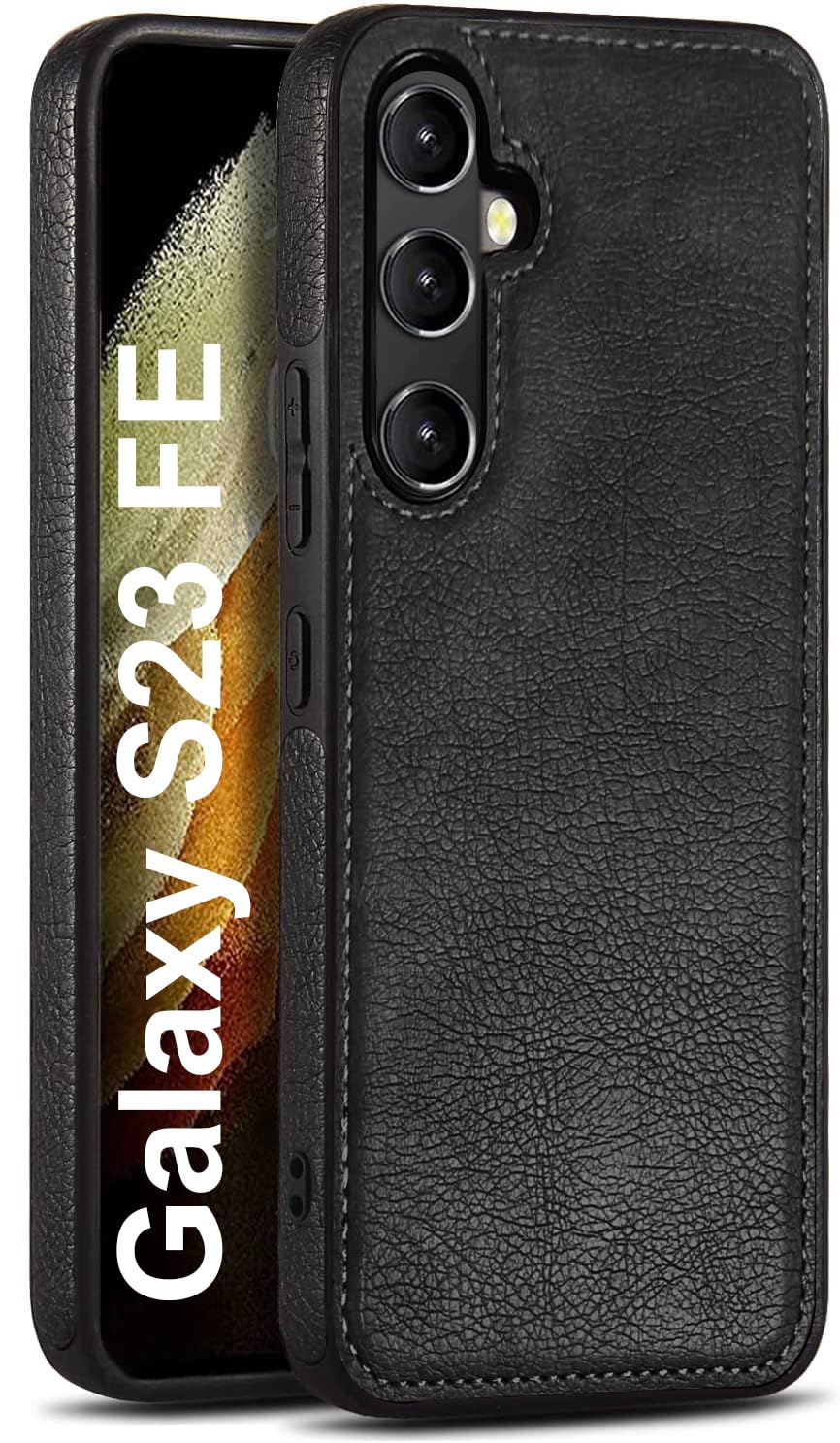 CoversKart Luxury Leather for Samsung Galaxy S23 FE 5G Back Cover Case | Full Camera Protection | Raised Edges | Side Soft TPU Grip & Buttons (Black) (B0CPJJV5BR) Amazon Price History, Amazon Price Tracker