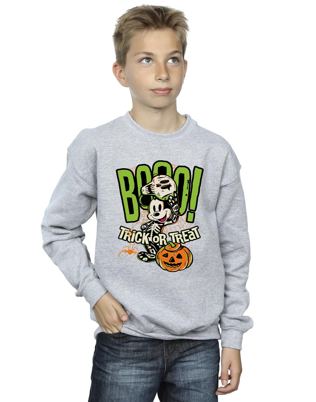 Absolute Cult Boys Sport Grey Disney Mickey Mouse Boo Sweatshirt 9-11 Years
