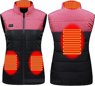 Hombres Ropa Calefacción Chaleco Hombres y Mujeres pueden usar Cuello Levantado Chaleco Calefacción Color Coincidencia Más Chaleco Terciopelo USB Chaleco Calefacción