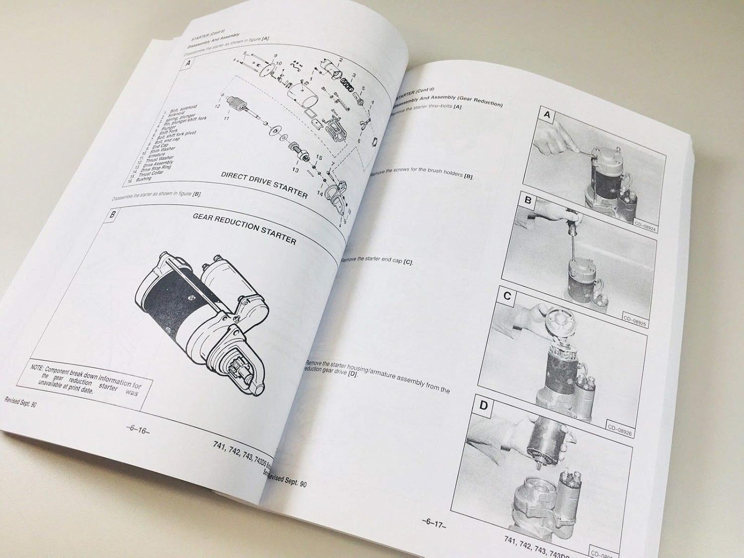 Direct Drive Starter and Gear Reduction Starter diagrams