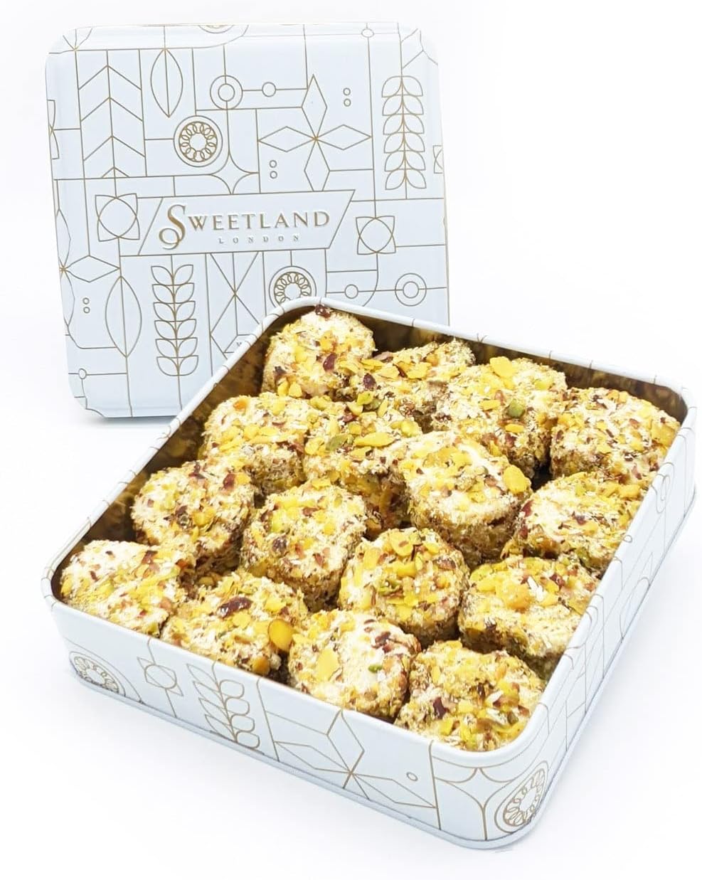 Sweetland London Double Pistachio Turkish Delight Selection - 700 g | Luxury Pistachio Nougat Flavour | Gift For Ramadan, Eid & Birthday | Traditional Middle Eastern Sweet | Handmade in London | Vegan