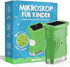 Digital Microscope for Kids [1000x Magnification] - Portable Pocket Microscope for Garden, Forest & Experiments - Children's Microscope Toy with Digital HD Screen [Includes Photo Function] (Green)