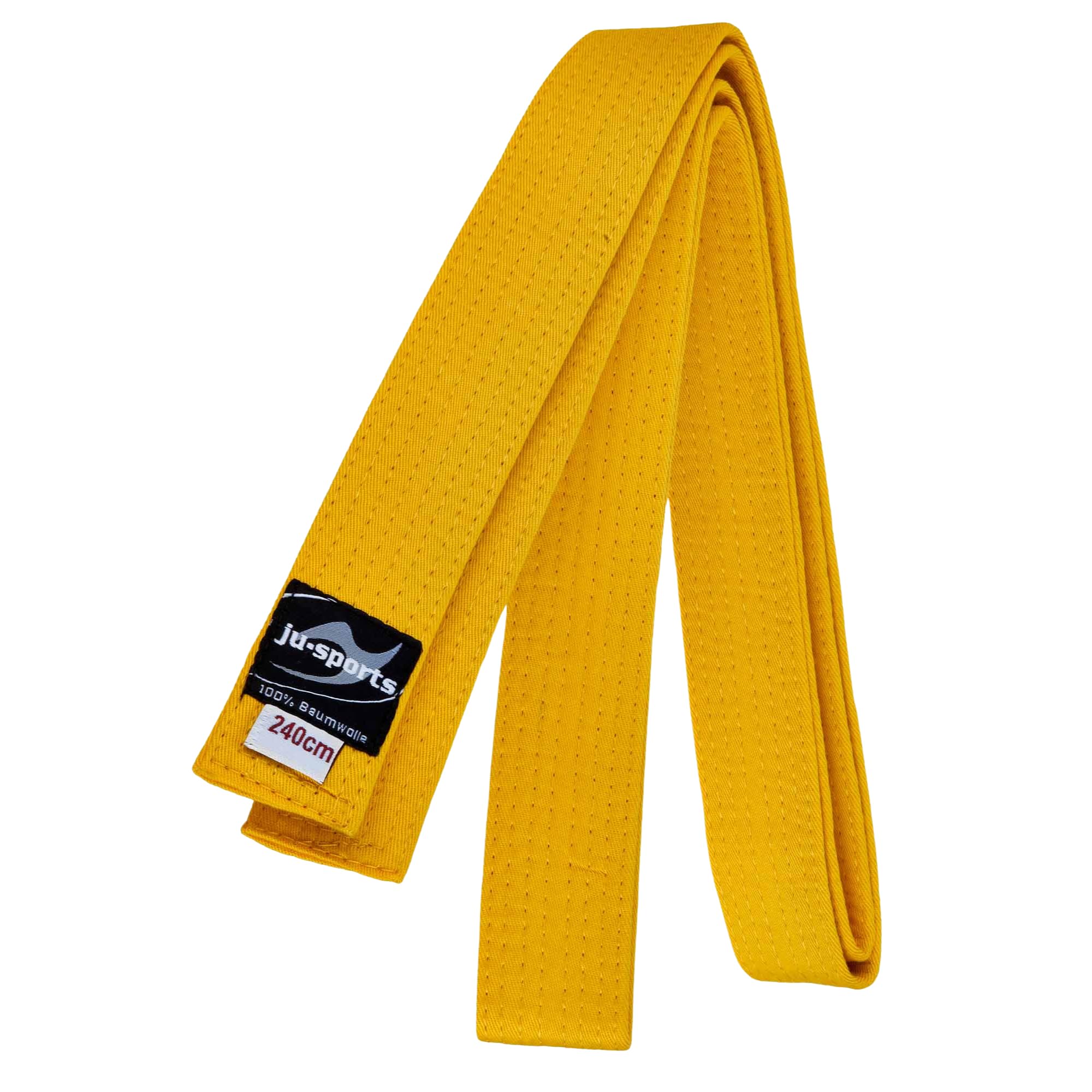 Ju-Sports Budogürtel - gelb, Baumwolle I Kampfsport Gürtel Für Budo-Sportarten, Judo, Karate, Kickboxen & mehr I Ca. 4 cm breiter Martial Arts Gürtel I 200 cm