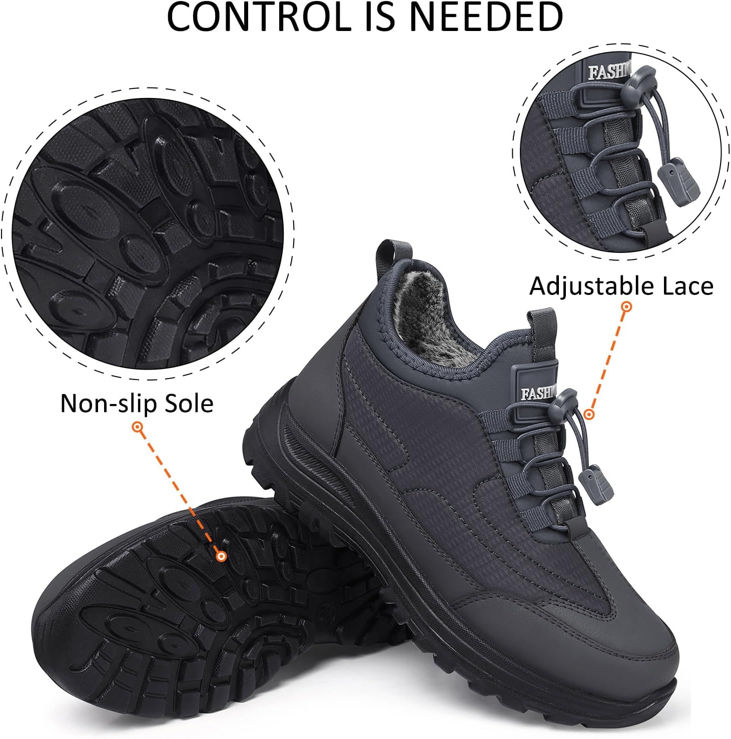 TEMOFON Winter Snow Boots for Women: Waterproof Warm Fur Lined Walking Outdoor Ankle Booties Slip on Snow Shoes Size 5-12 - Image 4