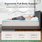 Novilla Queen Memory Foam Mattress Topper 3 Inch, Cooling Gel Infused, Ventilated Pressure Relief Pad, Medium Comfort for Sofa, RV, Camper, Dorm Room