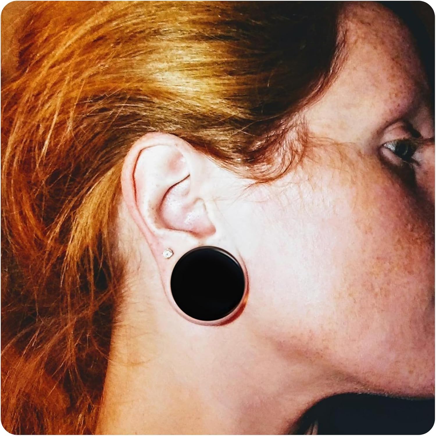 Cisyozi 6G-30mm Solid Acrylic Gauges for Ear Double Flared Saddle Lightweight Ear Gauges Tunnels Plugs Stretcher Expander Piercing Body Jewelry for Women Men Black Clear
