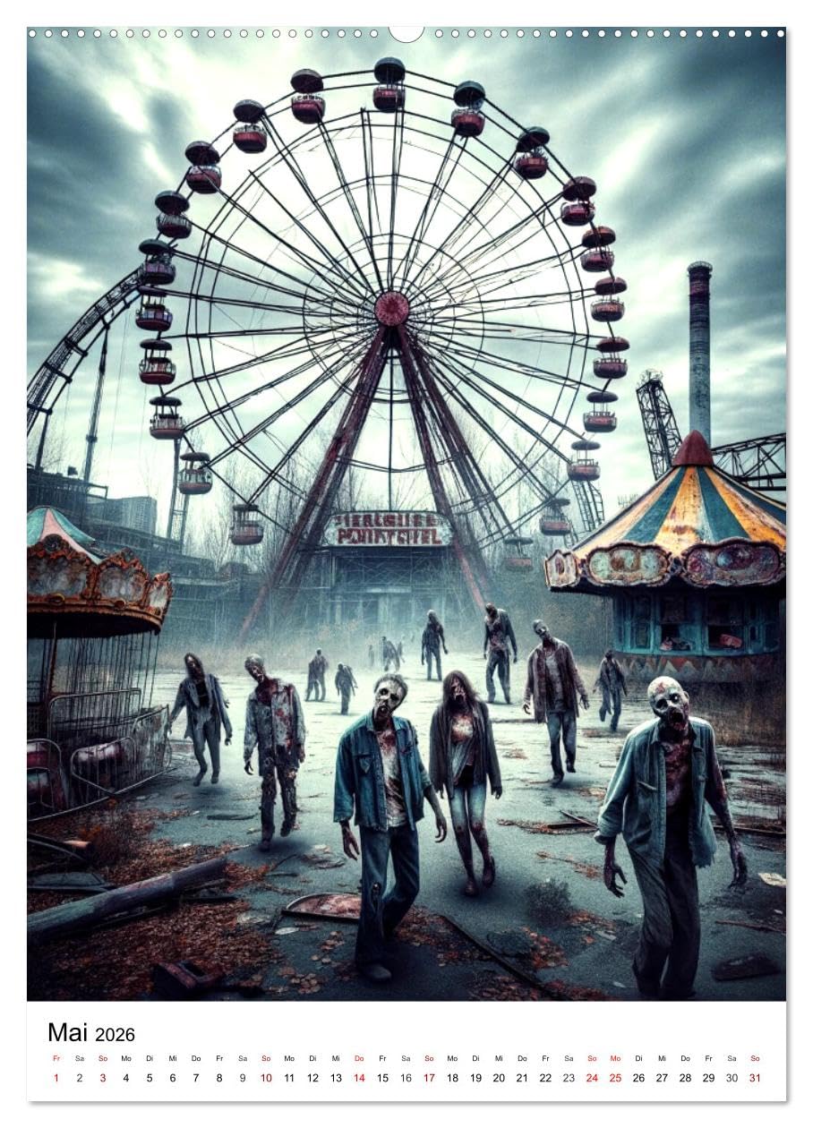Zombies Zeitgeist - KI generierte Momente der Untoten (hochwertiger Premium Wandkalender 2026 DIN A2 hoch), Kunstdruck in Hochglanz: Zwölf Monate in der Welt der Zombies. (CALVENDO Menschen)