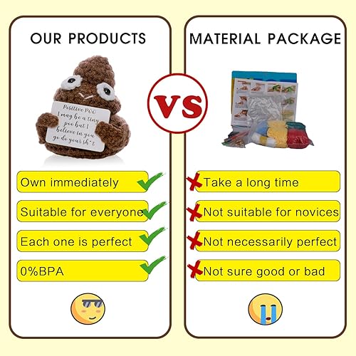 Miniatura 7 de Handmade Funny Positive Poop Crochet Poop Stuffed Crafts Poo Plush Encouragement Poo for Birthday Christmas Funny Gag Graduation