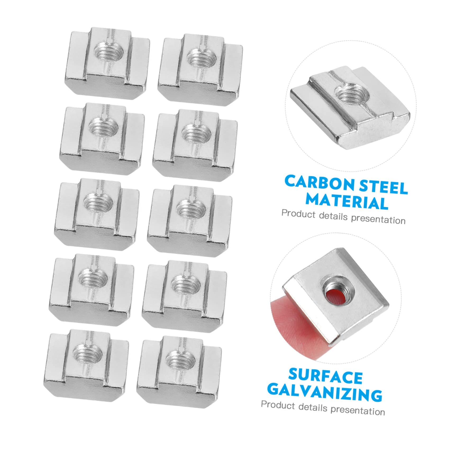 FUNOMOCYA 50pcs t Sliding Nut Hammer Head Nut for T-Slot Aluminum Profile Carbon Steel Easy Install