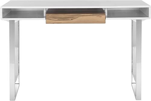 Miniatura 3 de Safavieh Home Collection Metropolitan - Escritorio para computadora blanco y cromado