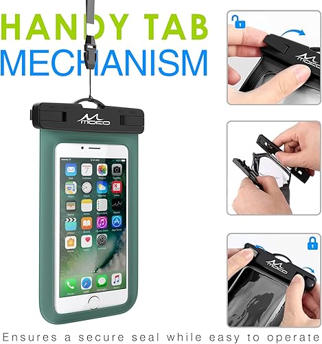 Miniatura 9 de MoKo Funda impermeable para teléfono, funda impermeable para teléfono celular, bolsa seca con cordón compatible con iPhone 14 13 12 11 Pro Max XXrXs