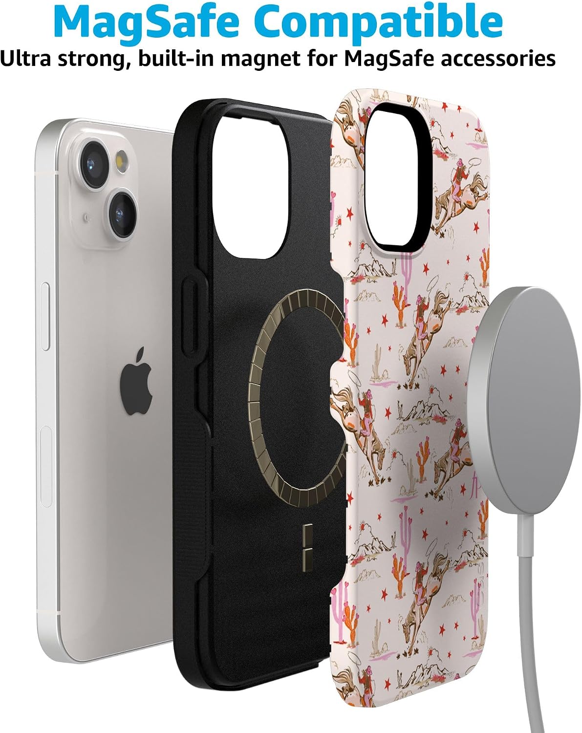 Casely iPhone 15 Case | Cowgirl Canyon | FashionPass x Casely | Bold Protective Design | Compatible with MagSafe