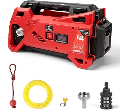 Cordless Water Transfer Pump Battery Operated Compatible with Milwaukee 18V-20V Battery Tool Only,9.6GPM,75FT Max Head,Portable Transfer Pump for Pool Draining,Garden,Basement Drainage
