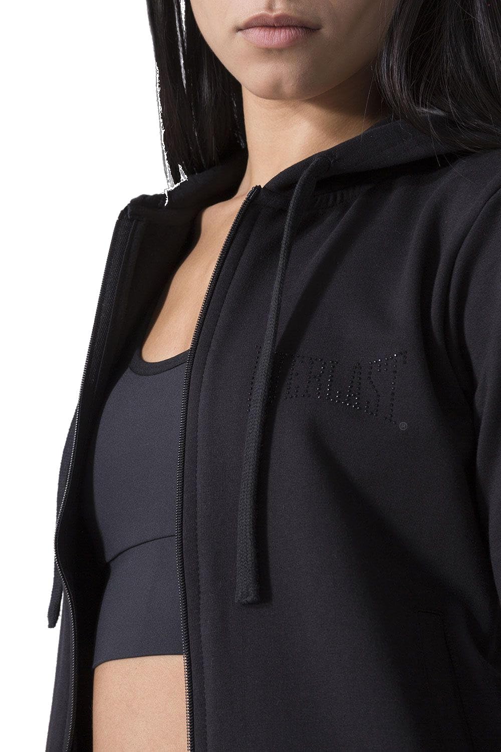 Everlast Tuta da Ginnastica Donna Completo Sportivo, Nero Cappuccio, XL | Cotone Felpato, Set per Sport e Tempo Libero, Palestra