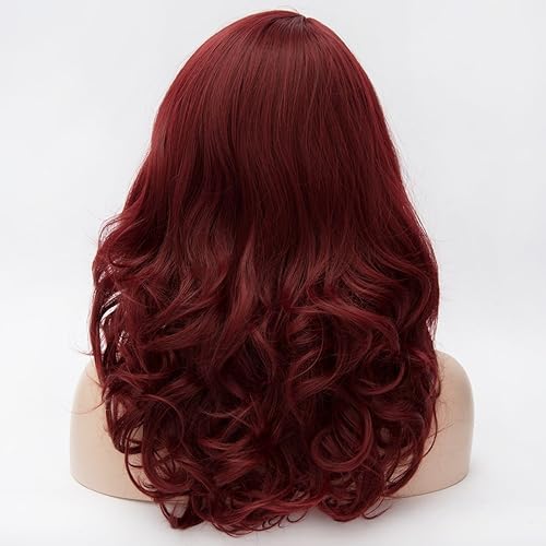 Miniatura 9 de Peluca Cying Lin de color castaño oscuro de pelo ondulado rizado y largo de 45cm para mujer peluca para Halloween fiestas temáticas de cabello