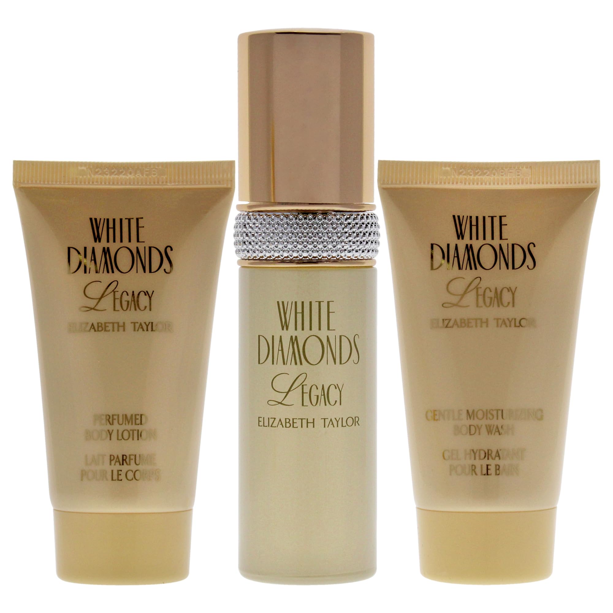 Elizabeth Taylor White Diamonds Legacy for Women - 3 Pc Gift Set 1oz EDT Spray, 1.7oz Body Wash, 1.7oz Body Lotion
