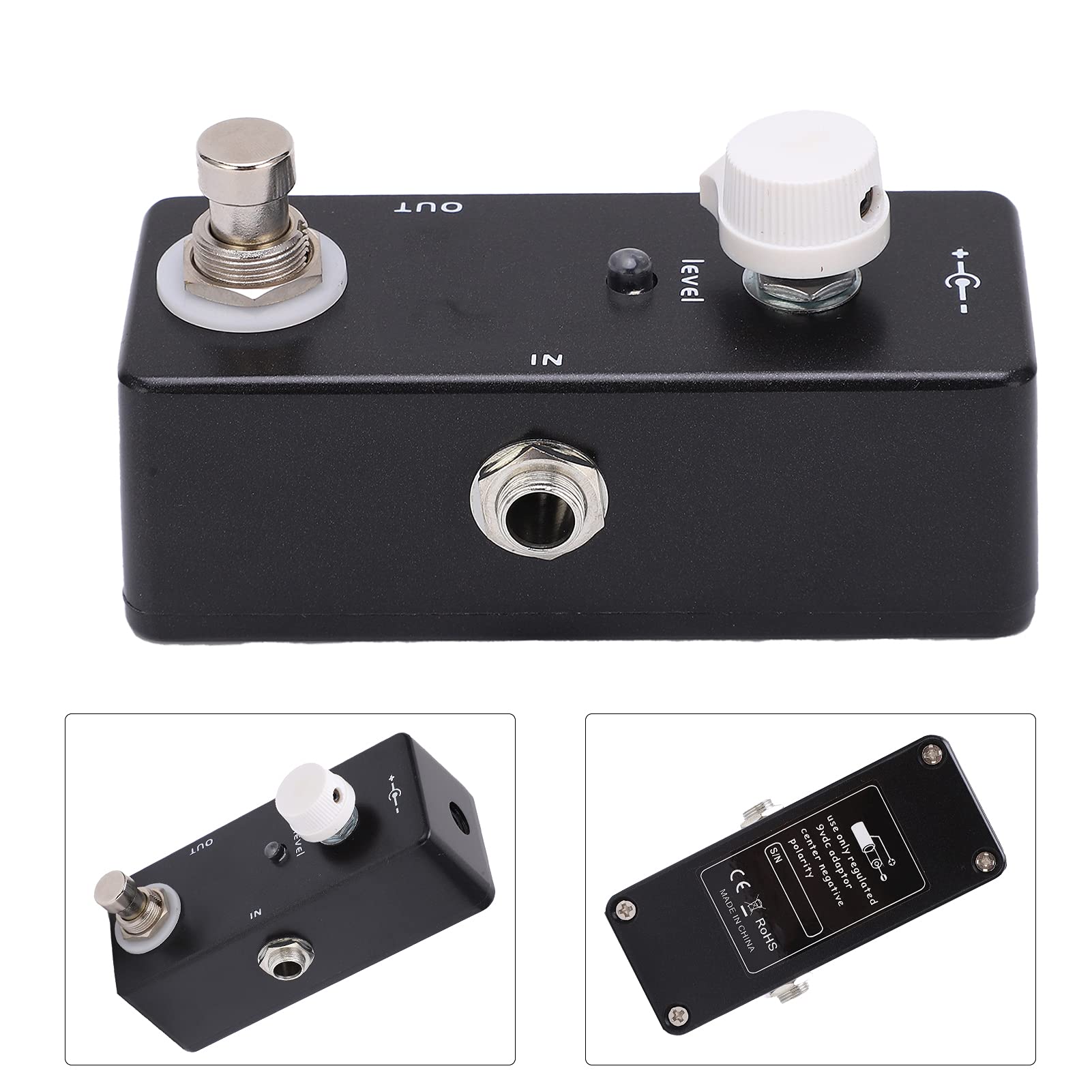 Dilwe Pedal de Efecto de Volumen de Guitarra, Control de Perilla Atenuador con Bypass Verdadero, para Sonido Limpio e Integridad de la Señal, Corriente de Trabajo de 20 MA, Salida de