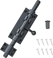 Vista 17 de Pestillo de cerrojo de barril de 9.6 pulgadas, cerrojo de caña negra, pestillo de puerta de acero inoxidable 304, herrajes para valla al aire libre