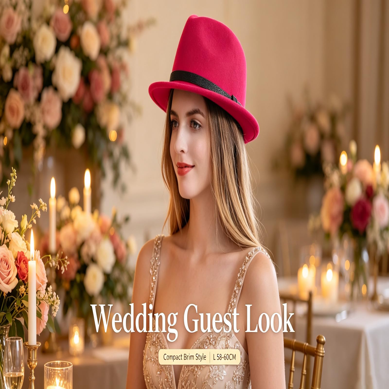 HEYANN Fedora Hut Mode Filz Hüte für Herren Damen Wollfilz Herrenhut Jazz Cap Kurzer Krempe Trilby Hut mit Eleganter Panama Hut Damen Gentlemans