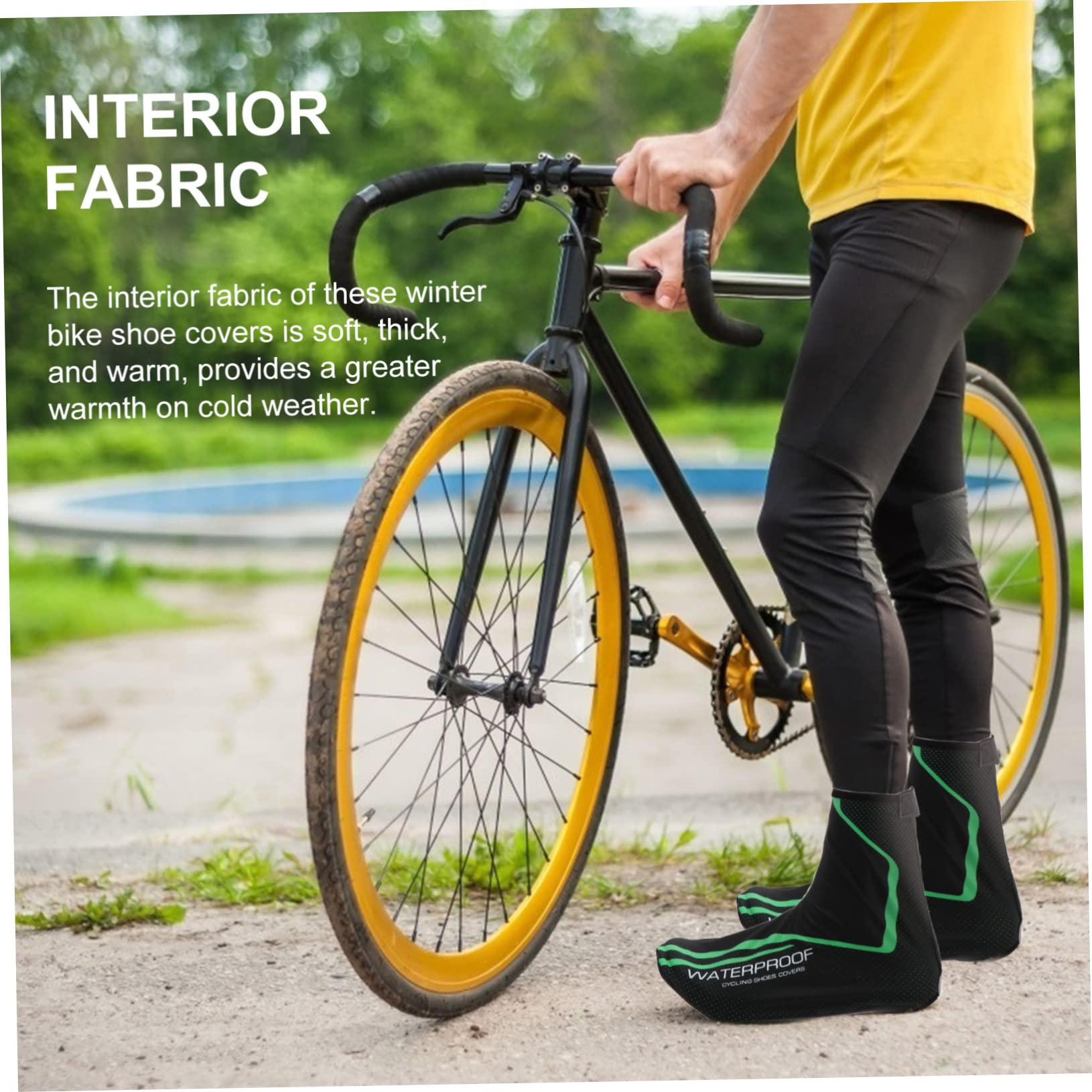 VANZACK Cubierta del Zapato Bicicletas estáticas cubrebotas a Prueba de Viento Chubasquero Bicicleta Protector de Zapatillas Cubrezapatillas térmicas cálidas chanclos de Montar PU