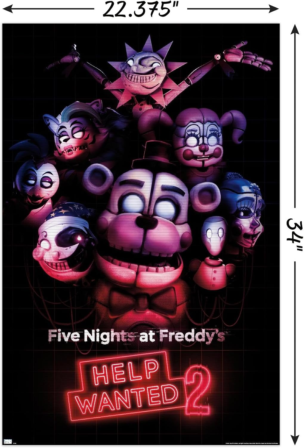 Five Nights at Freddy's: Help Wanted 2 - Key Art Wall Poster, 34L" x 22.4W", Unframed Version image 3