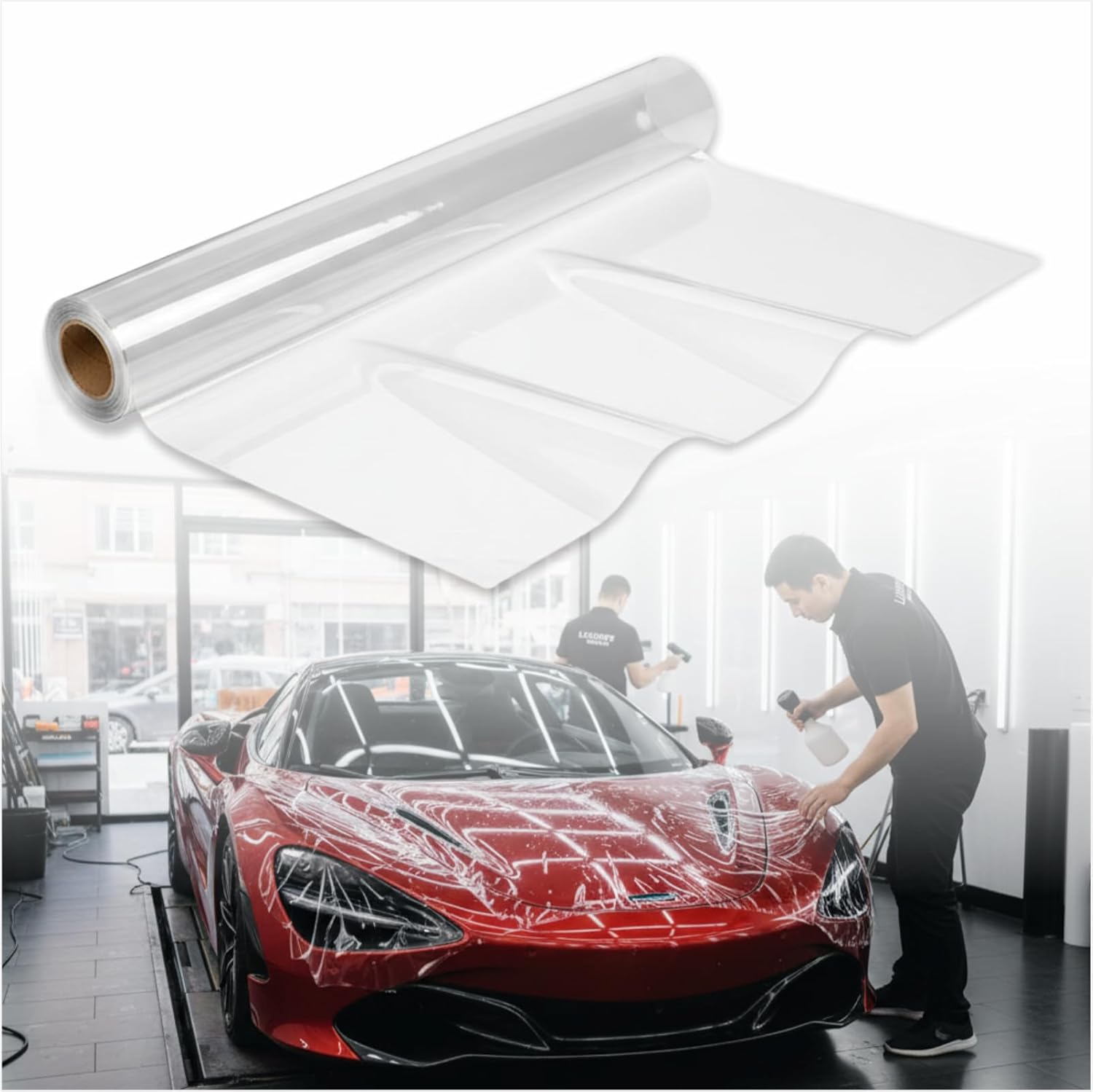 Car Paint Protection Film - Clear 8-Mil TPU Self-Healing PPF, Anti-Scratch Protective Wrap for Pickup Trucks, SUVs & Cars, Waterproof & Stain-Resistant, 5ft x 50ft Roll