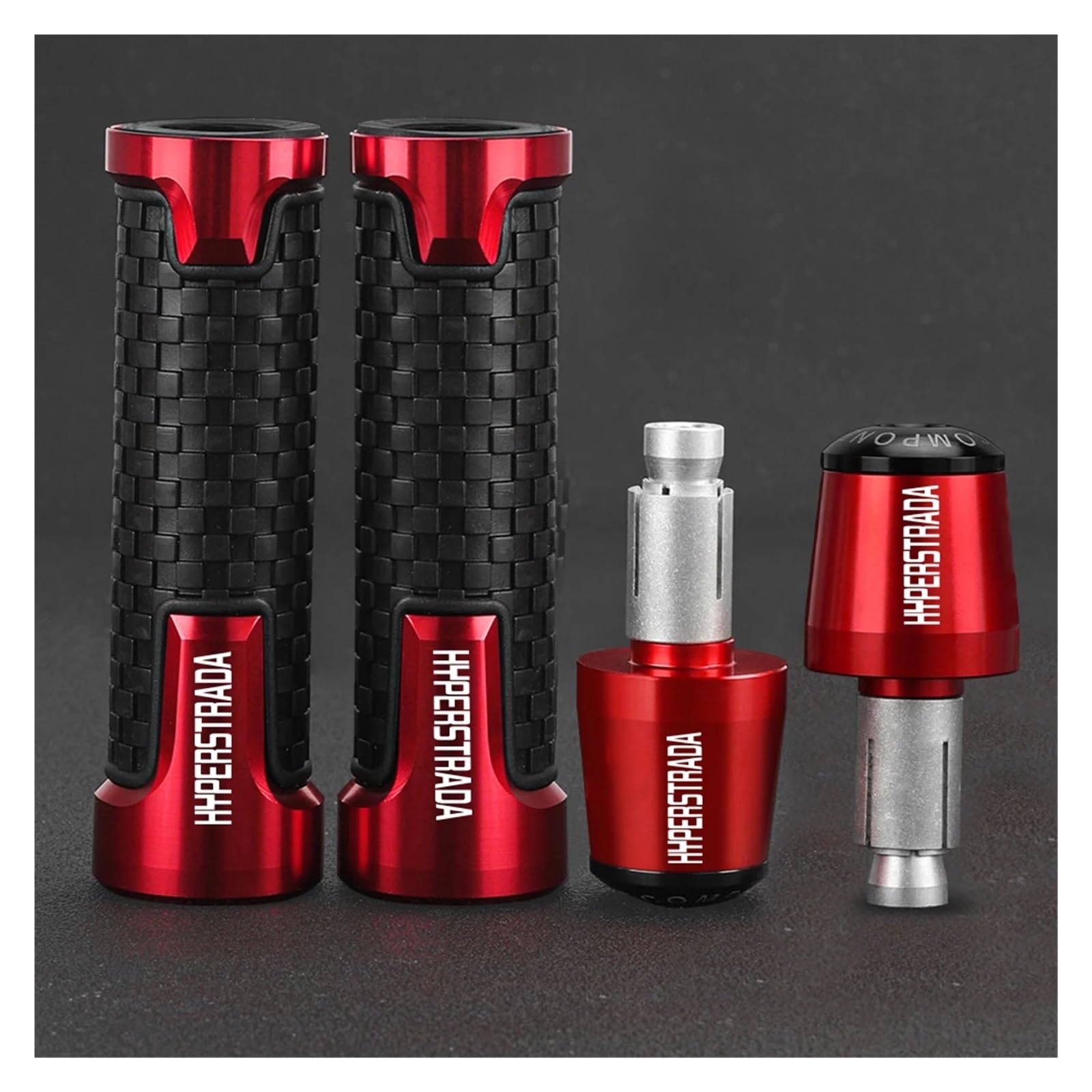 Motorradgriffabdeckung FÜR Ducati HYPERSTRADA 796 821 939 1100 Hyperstrada Motorrad 2016 2017 2018 2019 CNC 22MM Lenker Grip Ende Griff Bar Griffe(A red red Set)