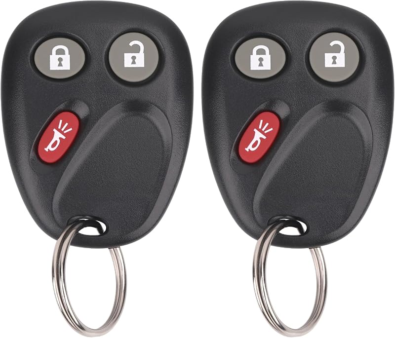 Vurkcy Keyless Entry Remote Key Fob Compatible with Chevy Tahoe Suburban Silverado Avalanche, GMC Sierra Yukon, Cadillac Escalade, Hummer H2 2003 2004 2005 2006, Replacement for LHJ011 (Pack of 2)