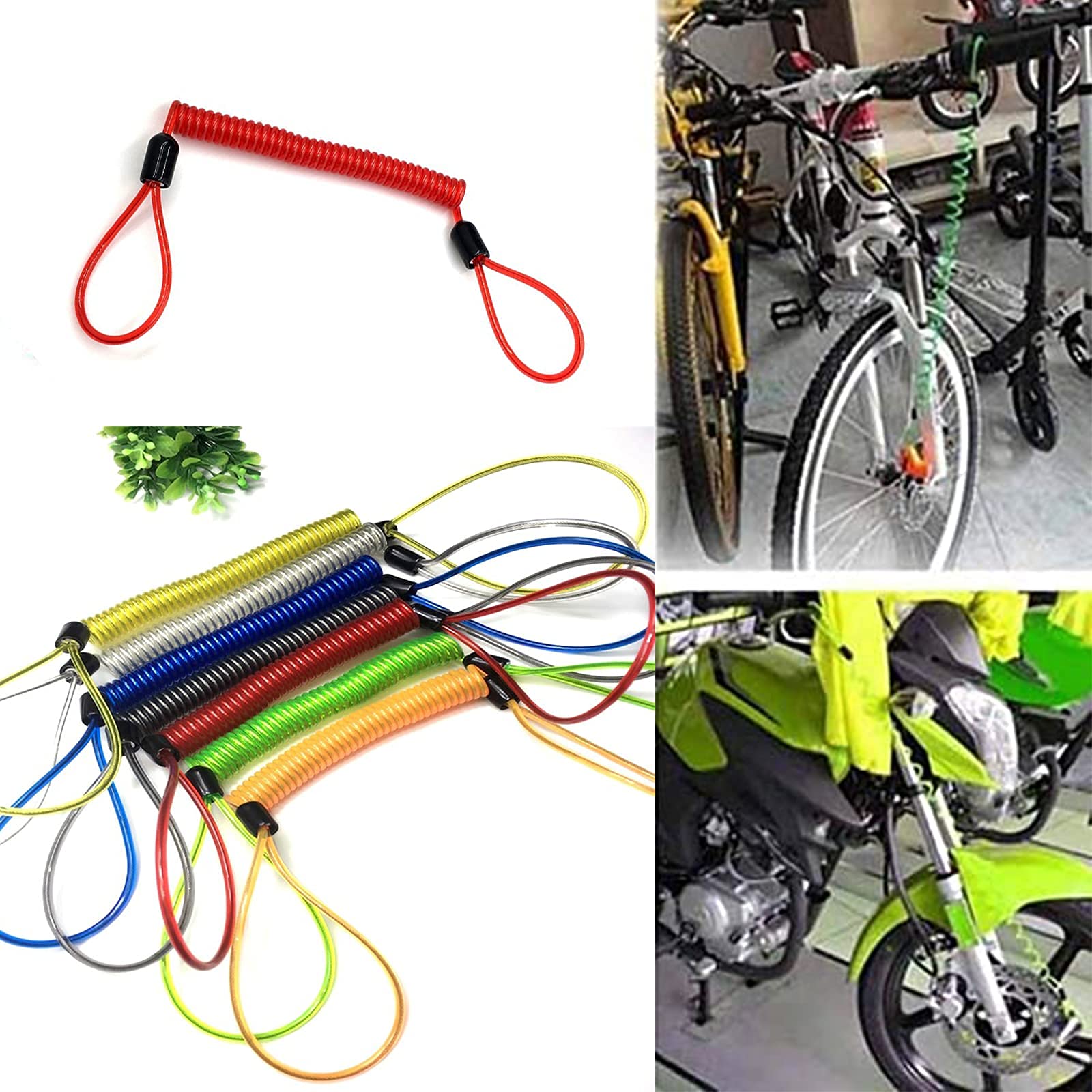 RADIKAL Motorcycle Disc Lock Reminder Cable - 120cm Anti-Theft Safety Cable With Brake Ring For Bikes & Scooters