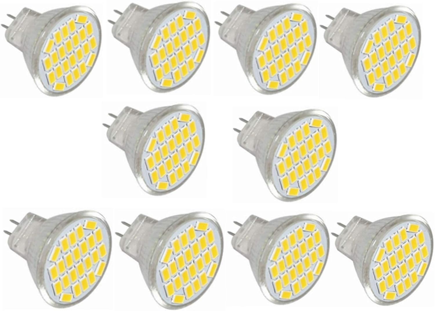 MR11 GU4 LED Bulbs Warm White/Cool White 4W AC/DC 12V 24V,400Lm, Replacement for 40W Halogen Bulbs,MR11 LED Bulbs Small Bulb Spot Light,10-Pack [Energy Class A (Color : Warm White)
