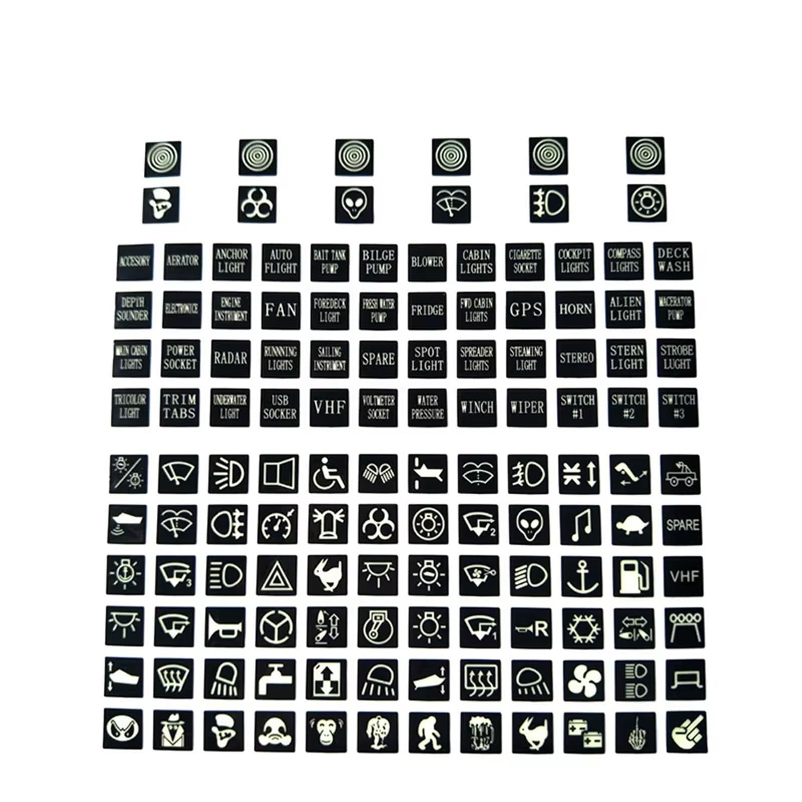Repair Luminous Car Stickers Instrument Panel Button Sticker PVC Truck Decoration Rocker Switch Label Circuit Decal